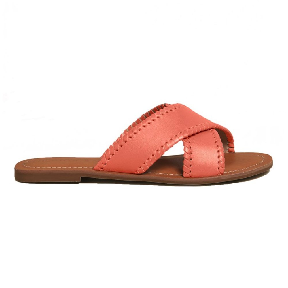 Jack Rogers Coral Sloane X-Band Leather Sandal - Women 7.5 - Picture 2 of 8